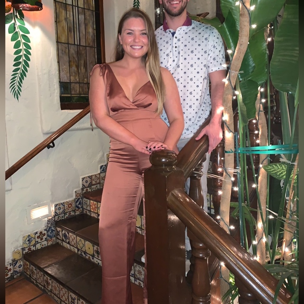 Asymmetrical Wide Leg Jumpsuit - Picture 2 of 6